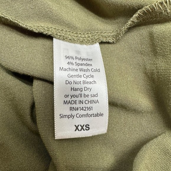 LuLaRoe Retired Julia Dress XXS Olive Green Beige Raglan SS Form Fit NWT - Picture 6 of 9